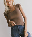 Short sleeves top in brown