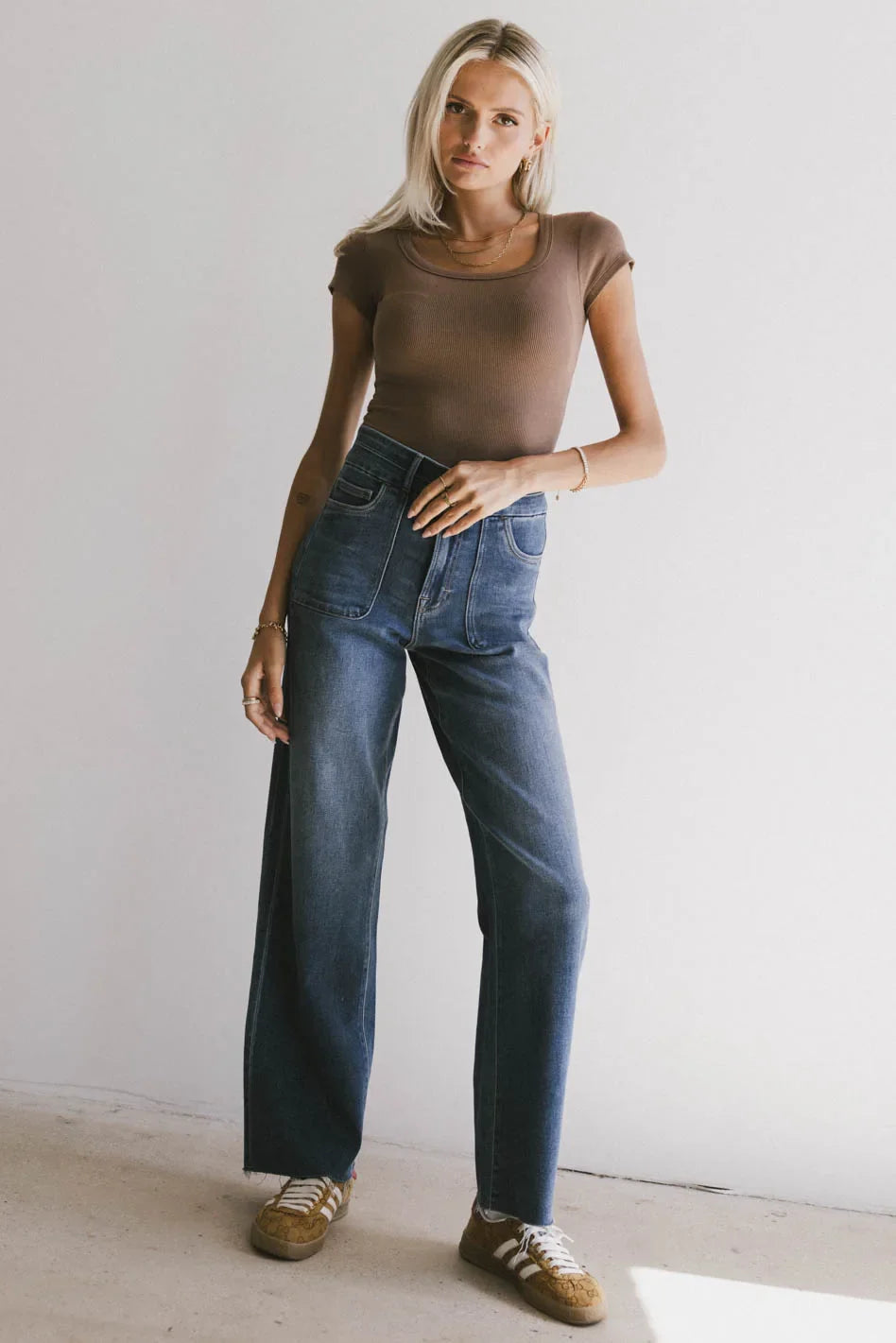 Knit top in brown