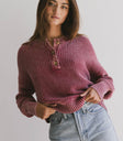 ribbed sweater in burgundy