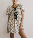 Elastic waist dress in cream