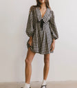 Long sleeves mini dress in black