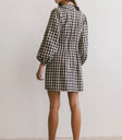 Gingham dress in black