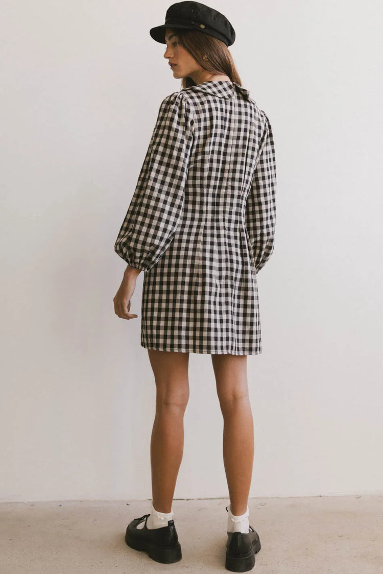Gingham dress in black