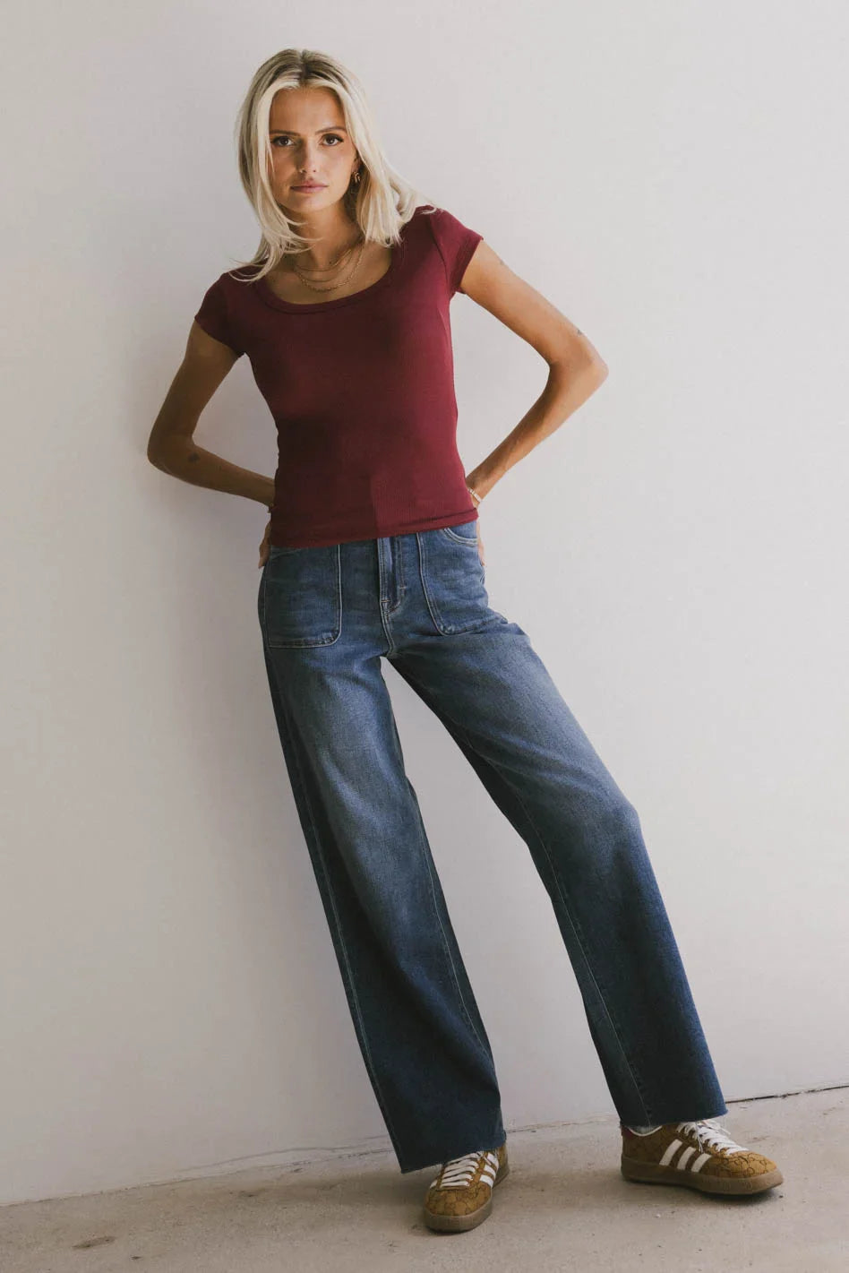 Knit top in wine