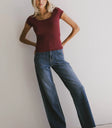 Knit top in wine