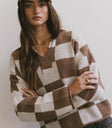 brown checker sweater