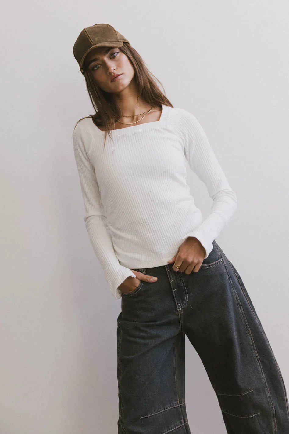 Square neck top