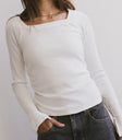 Ribbed top in white