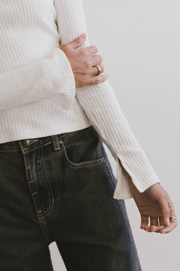 Long sleeves top in white