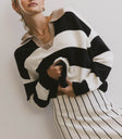 striped sweater with collar