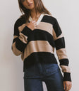 striped collared sweater
