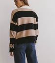 camel striped sweater with collar