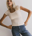 U-Neck top in ecru