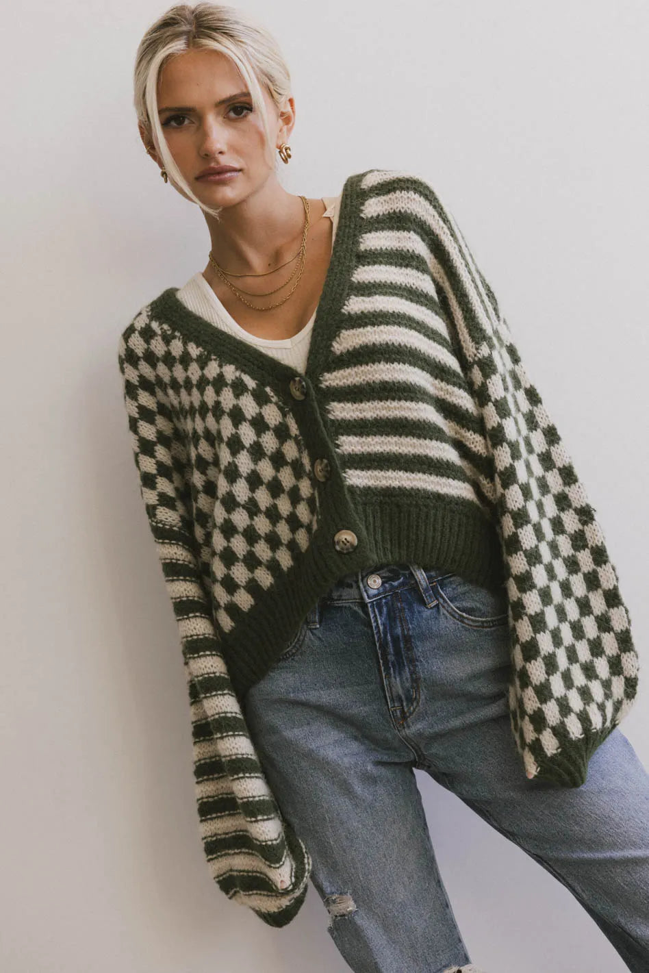 Janey Cardigan in Olive - FINAL SALE