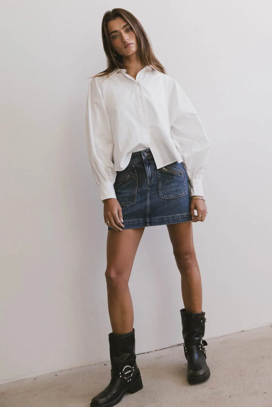 Mini denim skirt