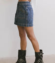 Medium wash denim skirt