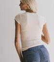 Plain color top in ecru