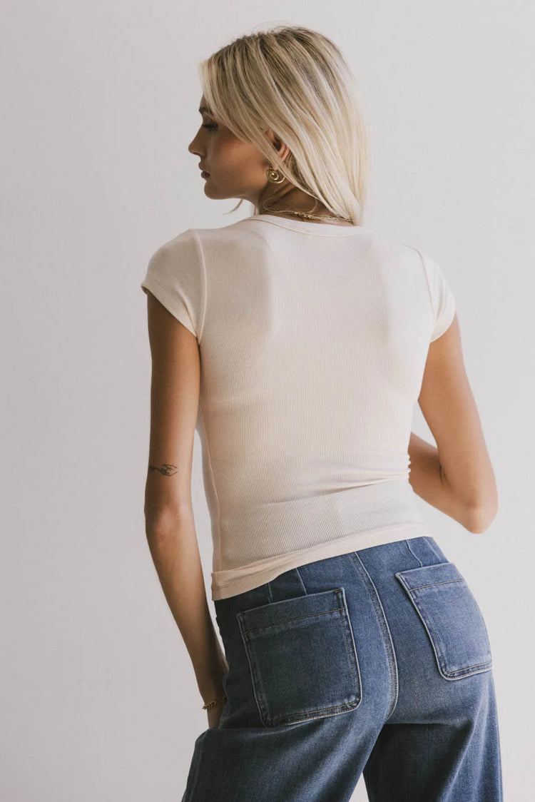 Plain color top in ecru