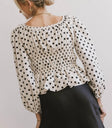 Elastic waist top in cream