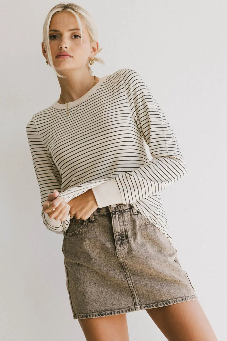 Mini skirt in brown