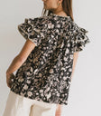 Puff sleeves top in black