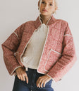 cropped floral print jacket