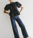 Mock neck style top in navy
