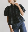 Peplum top in navy