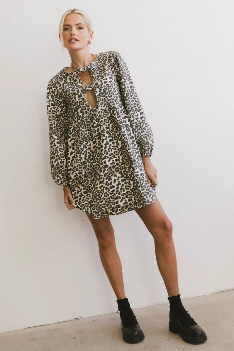 Leopard print mini dress