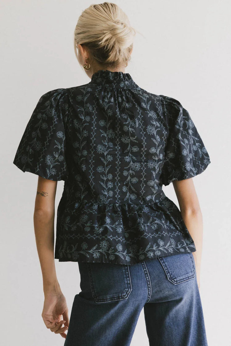 Printed top in blue