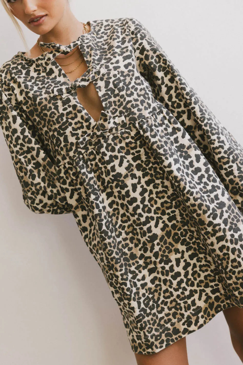 Printed dress in leopard
