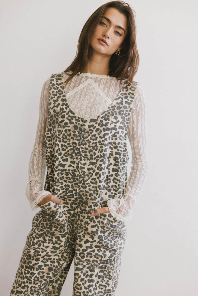 Leopard print overall