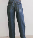Two back pockets dark denim pants