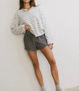 Elastic waist shorts in black