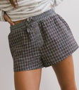 Plaid shorts in black