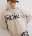 new york knit sweater in beige