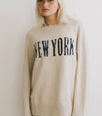 New York Crew Neck Sweater in Cream - FINAL SALE