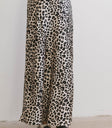 leopard printed maxi satin skirt