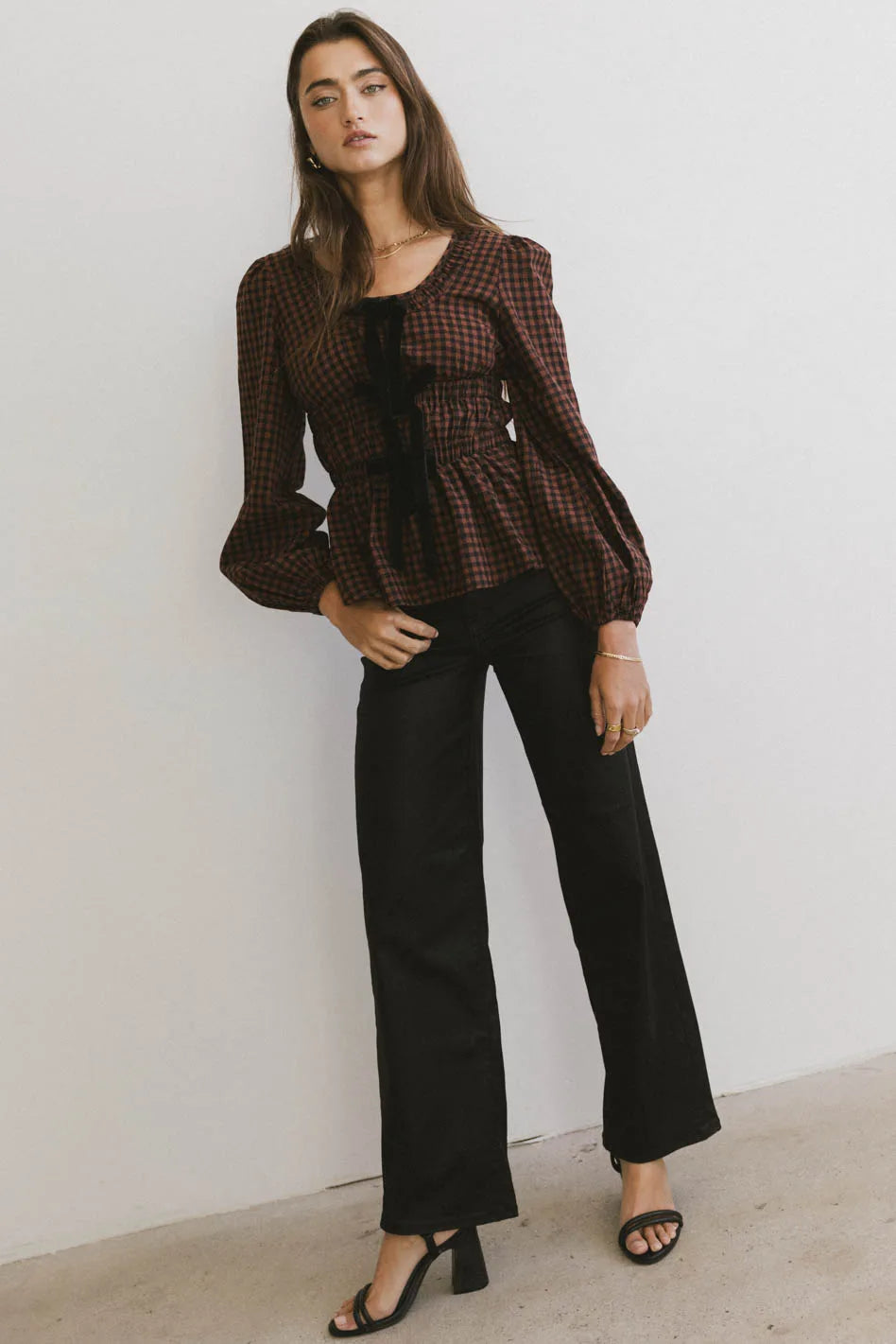 Long sleeves top in burgundy