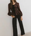 Long sleeves top in burgundy