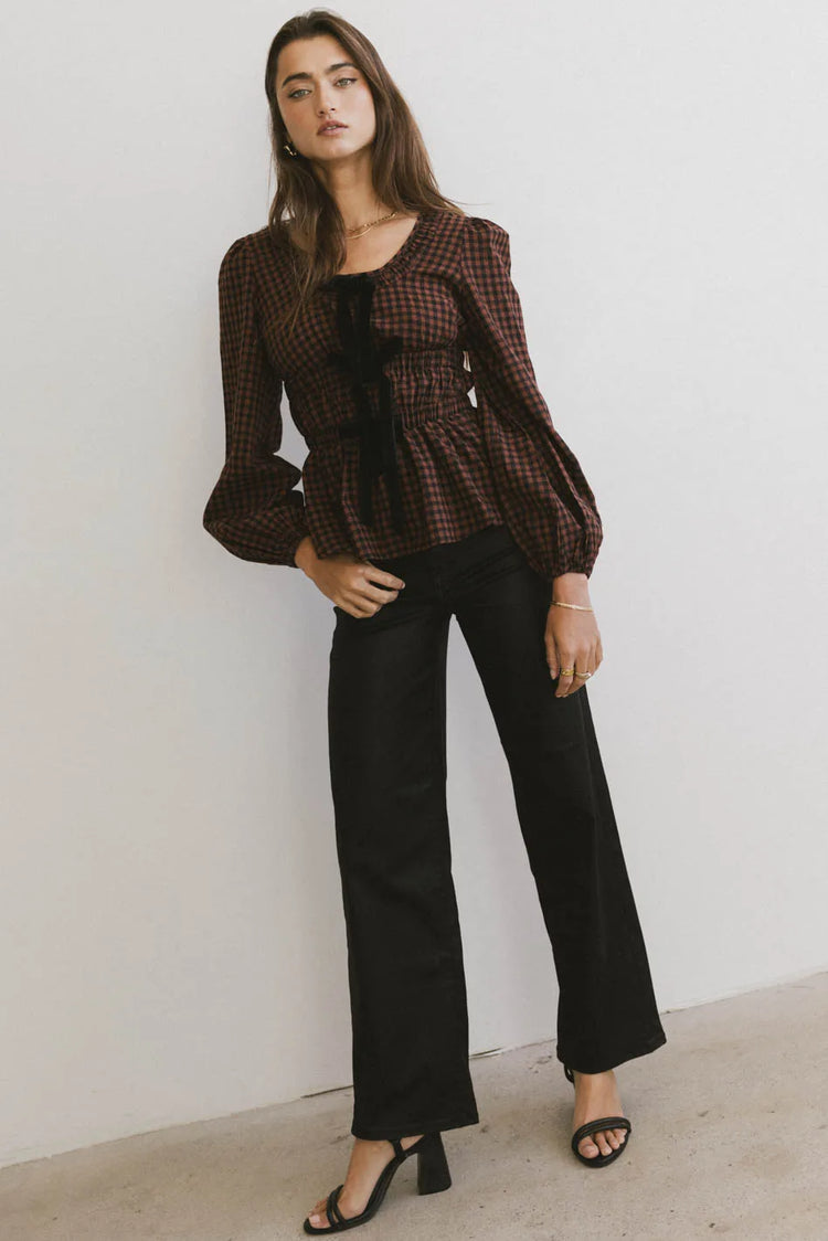 Long sleeves top in burgundy