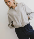 Two hand pockets bomber jacket in grey