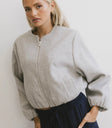 Round neck jacket in grey