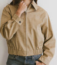 Long sleeves bomber jacket in brown