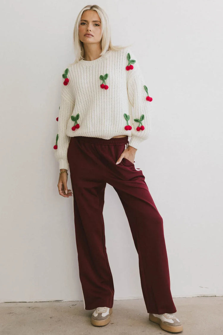 Long sleeves sweater in cream