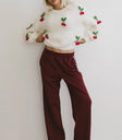 Pants in burgundy