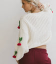 Plain color sweater in cream