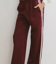 Two hand pockets pants in burgundy
