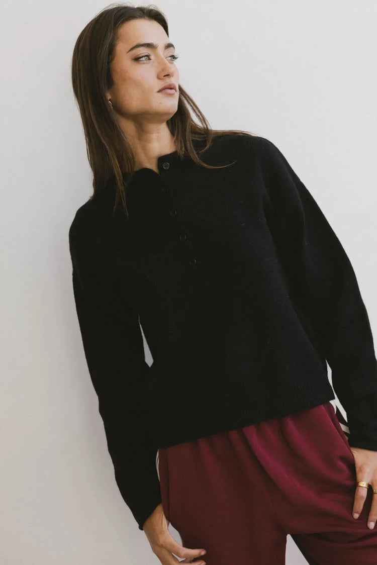 Knit top in black