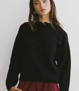 Round neck top in black